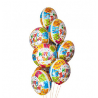 Композиция из шаров с гелием "Ко дню рождения"